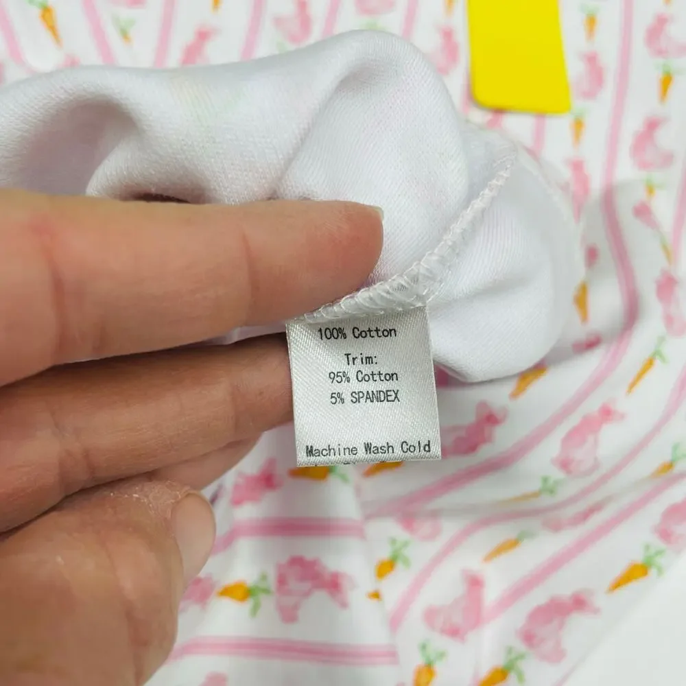 NWT Smockingbird Size 7 Pink Bunny Knit PJs